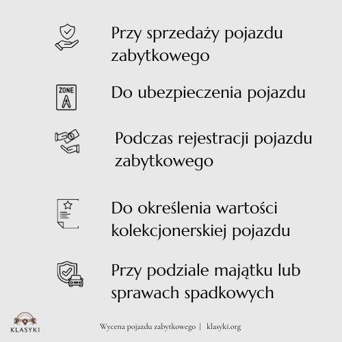 Pomagamy określić rzeczywistą wartość pojazdów zabytkowych, klasycznych i kolekcjonerskich na podstawie oględzin oraz opinii rzeczoznawcy.