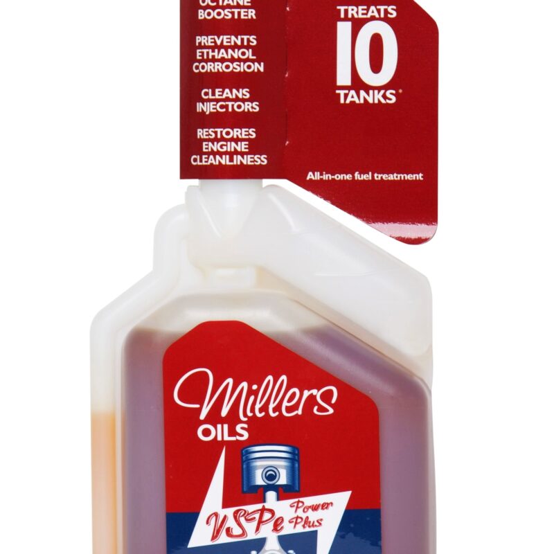 Millers Oils VSPe Power Plus Multishot 500 ml – dodatek do benzyny z zamiennikiem ołowiu.